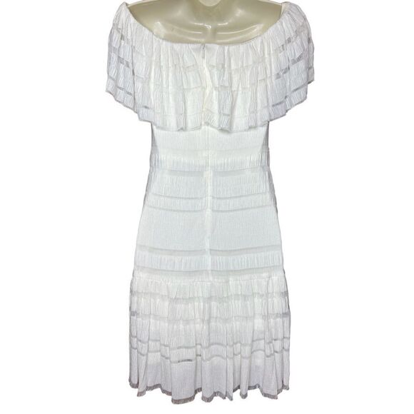 SHO Tonal Stripe Off-the-Shoulder Knit Short Dress Size XS NWT - Picture 9 of 13